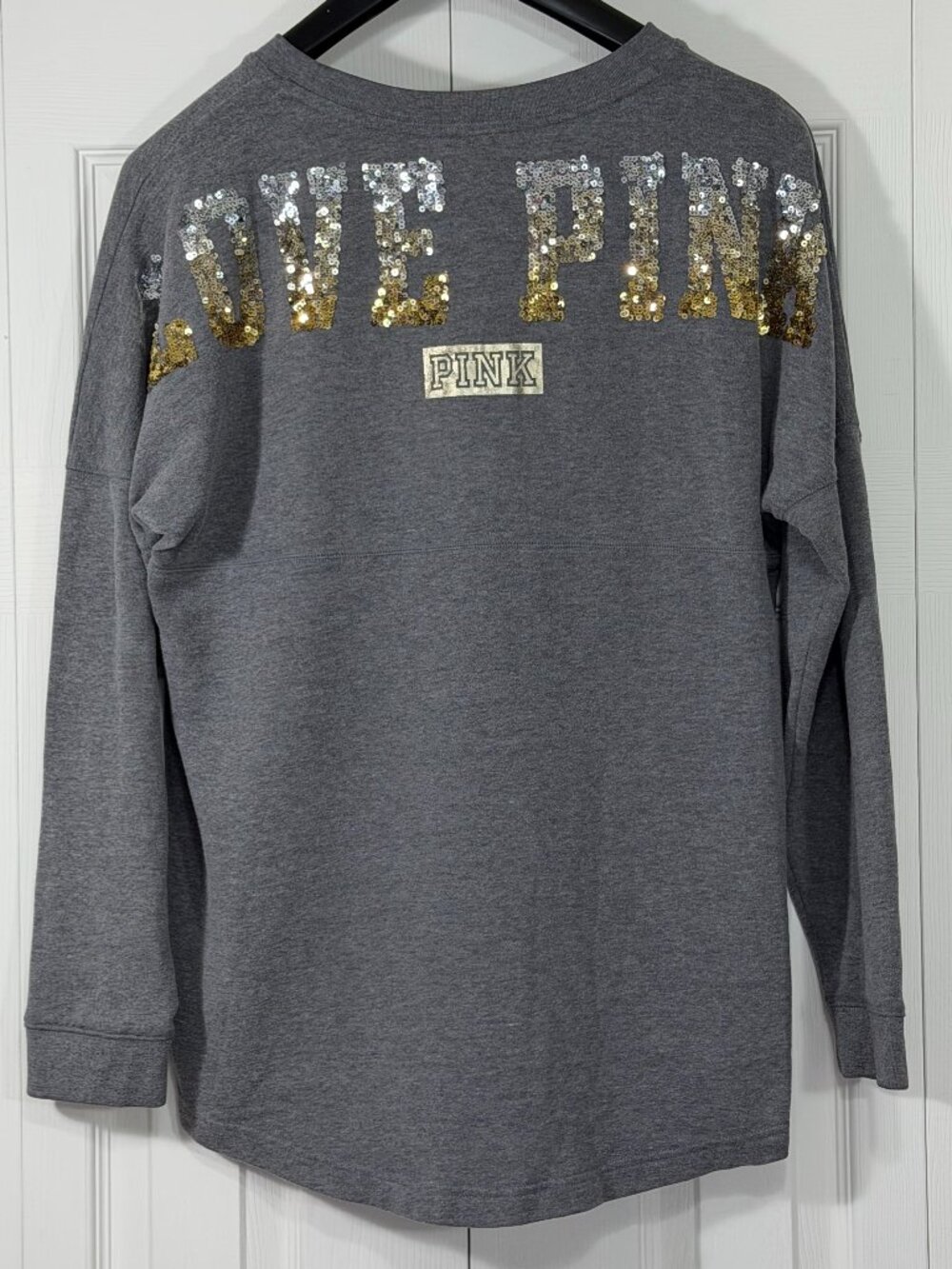 Victoria's Secret LOVE PINK sequin crew neck sweatshirt
